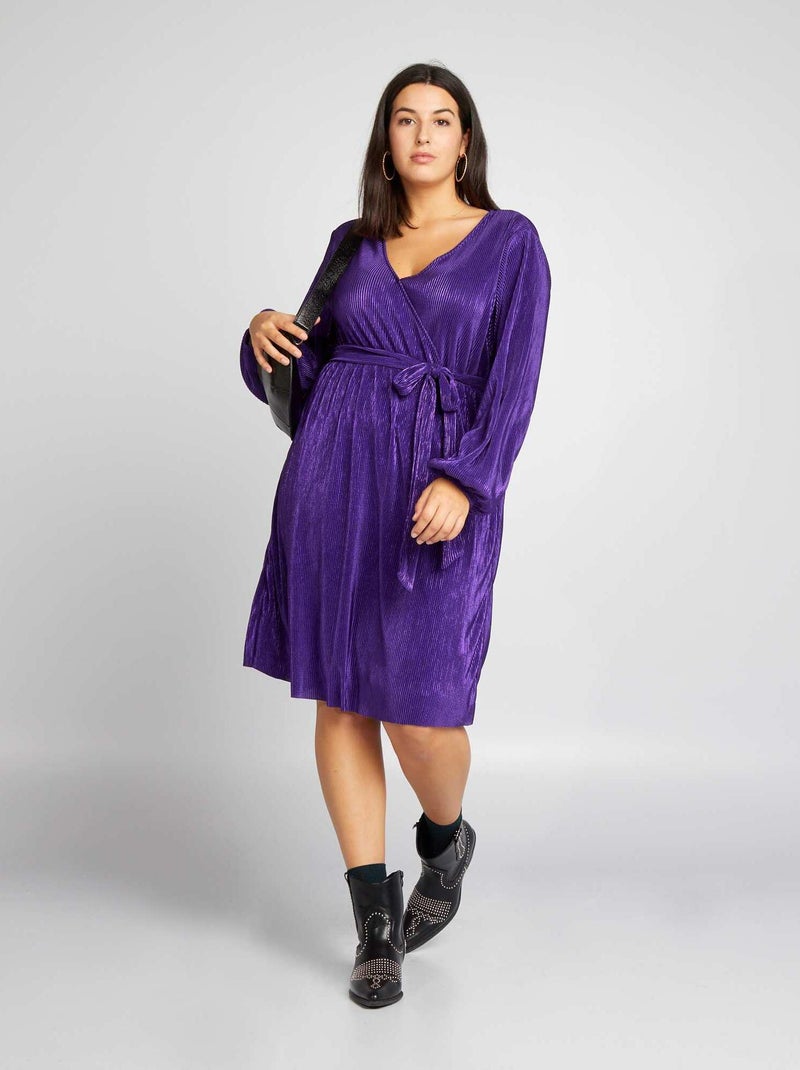 Vestito plissettato iridato VIOLA - Kiabi