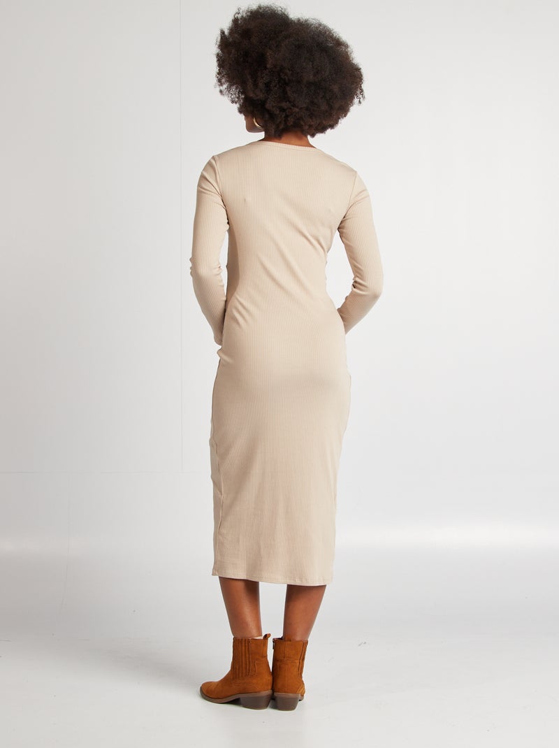 Vestito premaman a coste beige - Kiabi