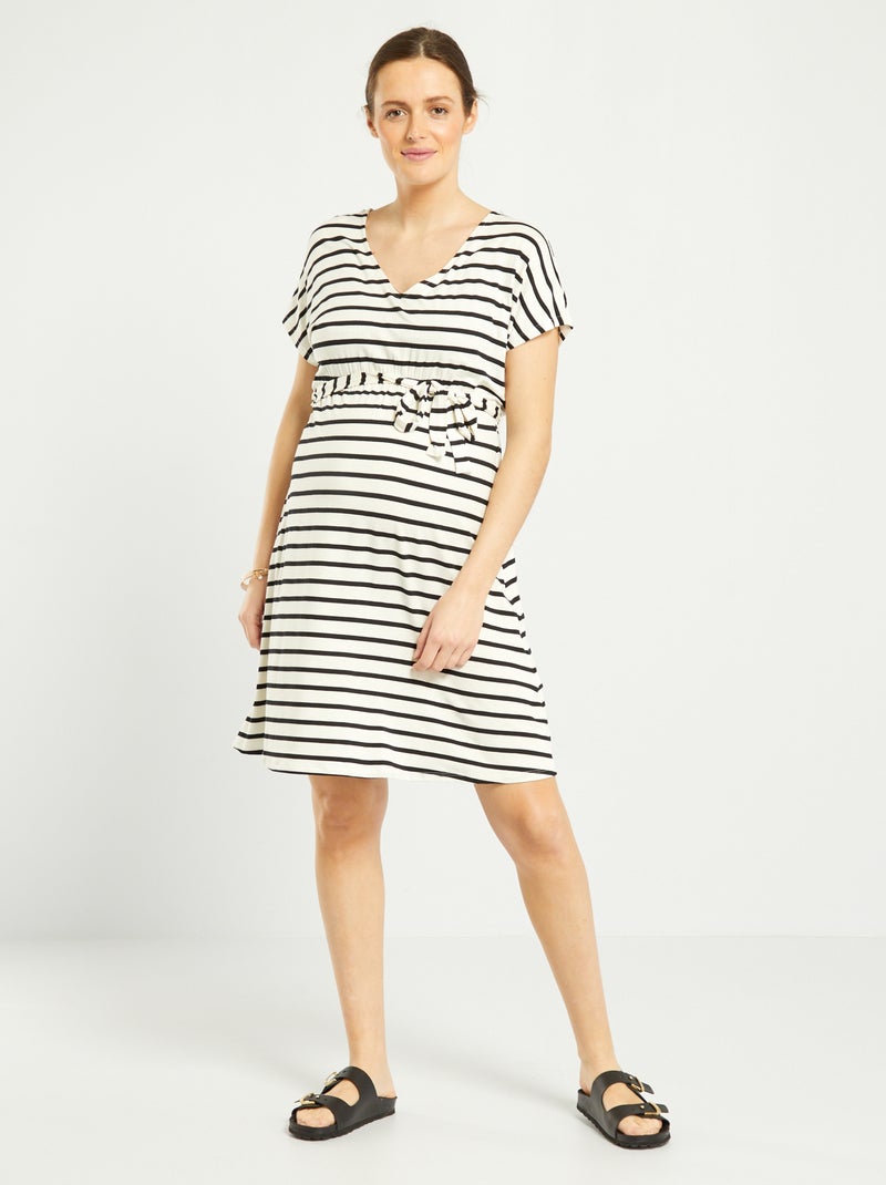 Vestito premaman con scollo a V BIANCO - Kiabi