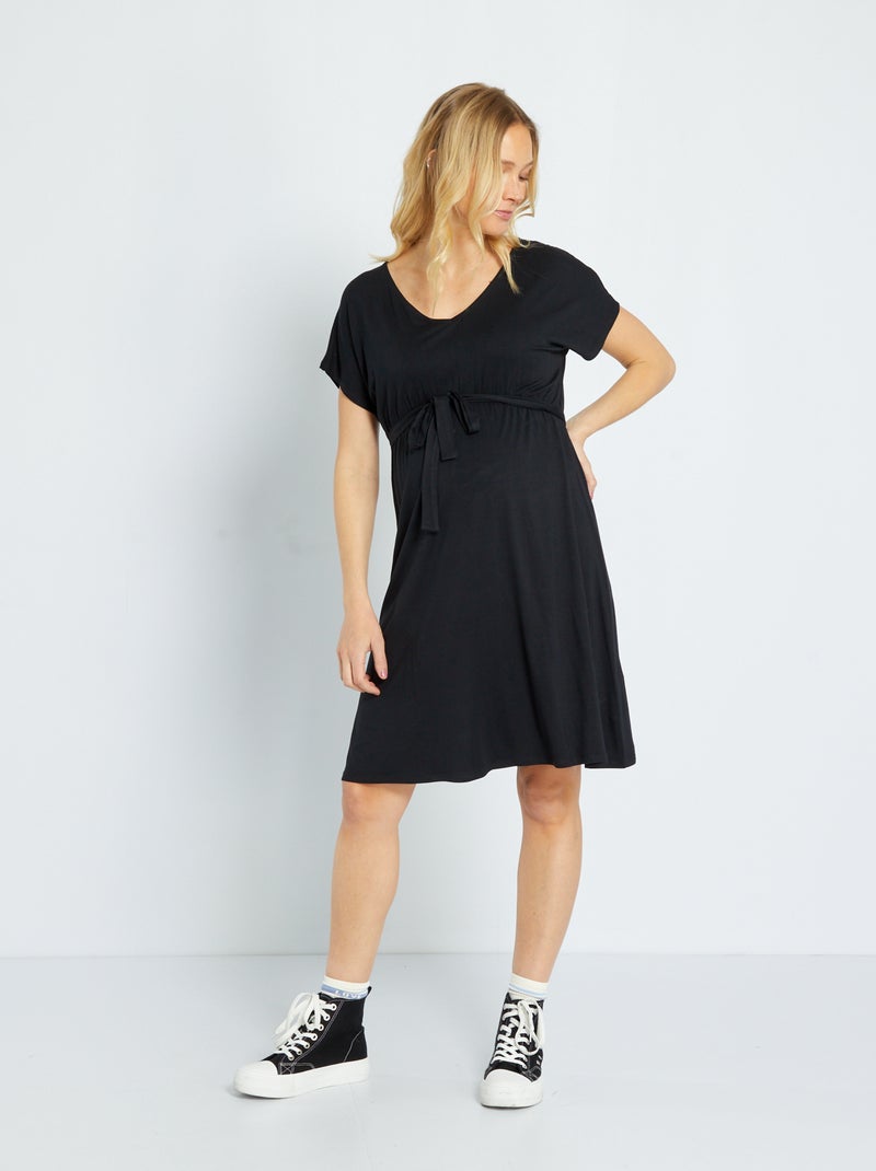 Vestito premaman con scollo a V Nero - Kiabi