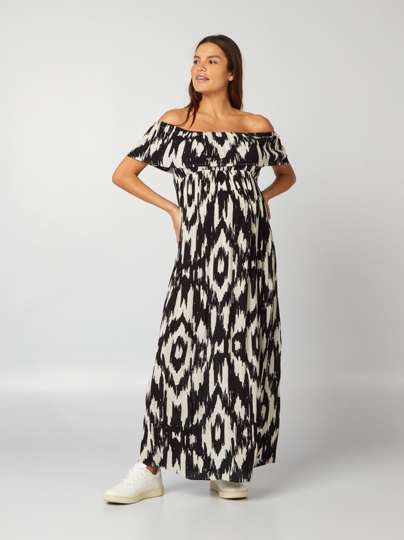 Vestito premaman con scollo bardot NERO - Kiabi