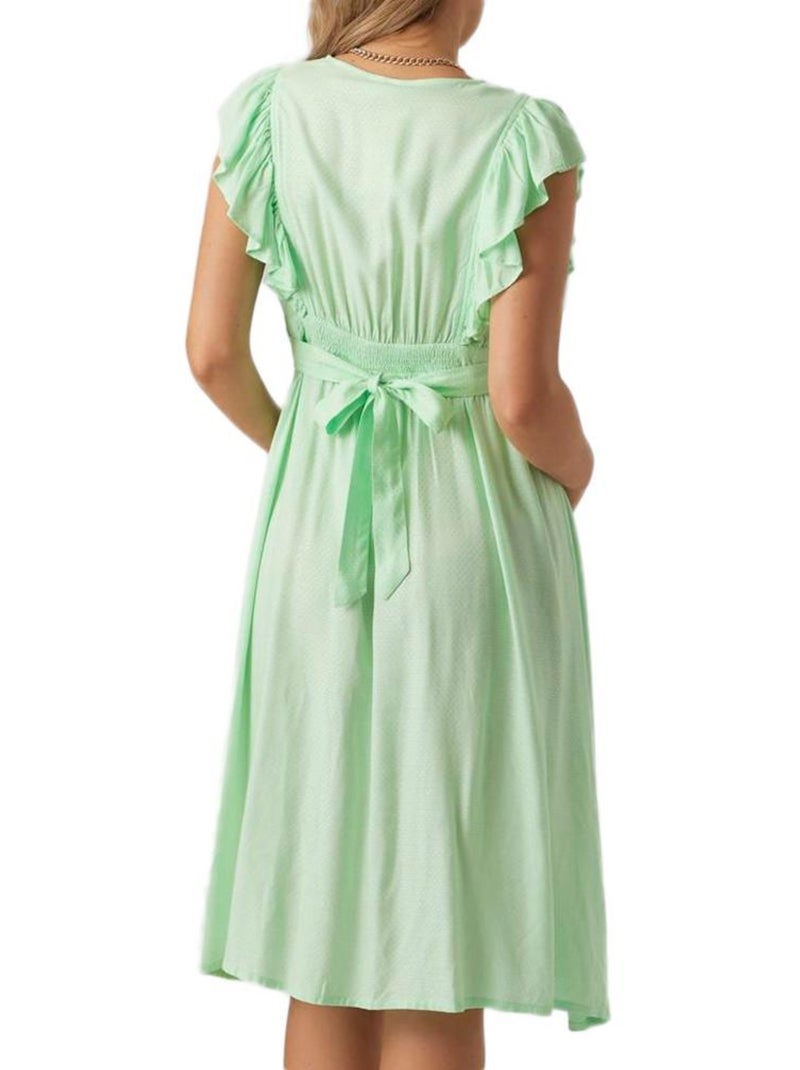 Vestito Premaman con Volant Mamalicious Verde - Kiabi