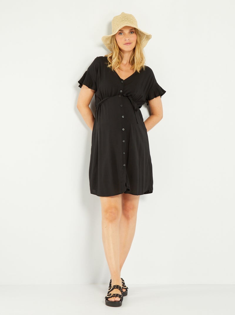 Vestito premaman dritto tinta unita Nero - Kiabi
