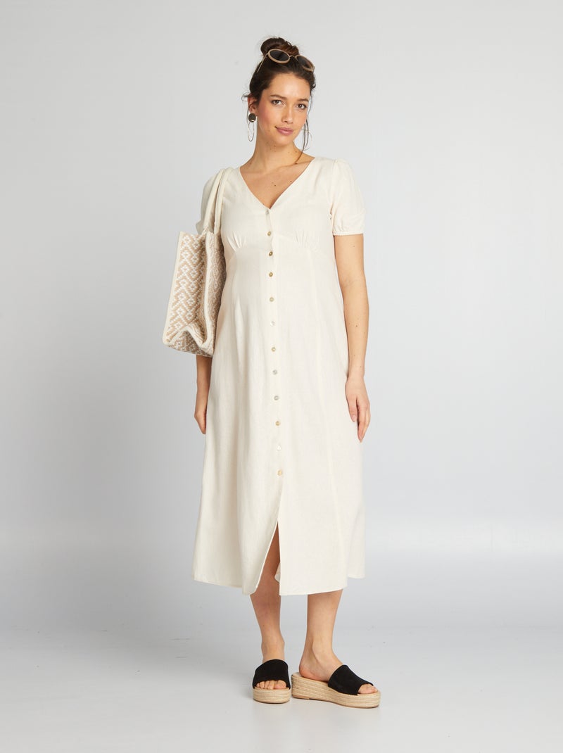 Vestito premaman in lino BEIGE - Kiabi