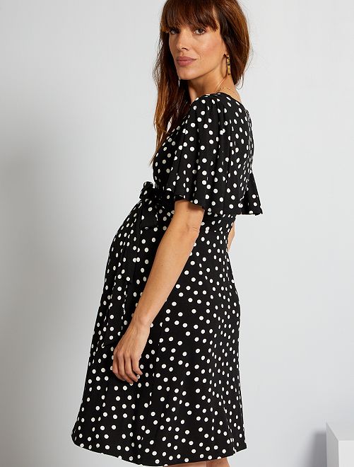 Vestito premaman incrociato in maglia - NERO - Kiabi - 15.00€