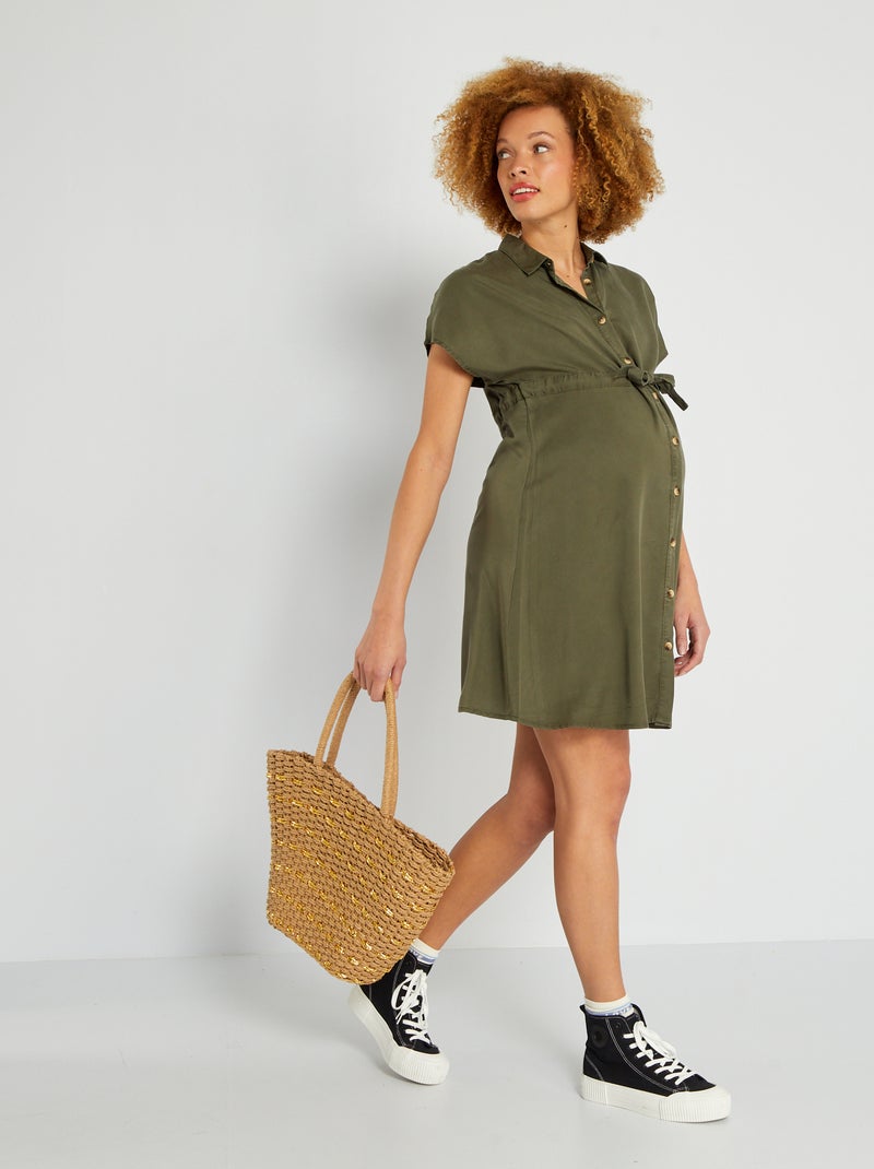 Vestito premaman tipo camicia KAKI - Kiabi