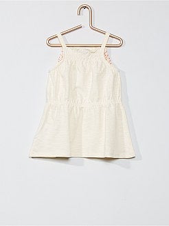 Vestito ricamato con smock - Kiabi