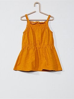 Vestito ricamato con smock - Kiabi