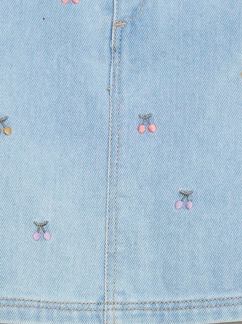 Vestito salopette con ricami Blu - Kiabi