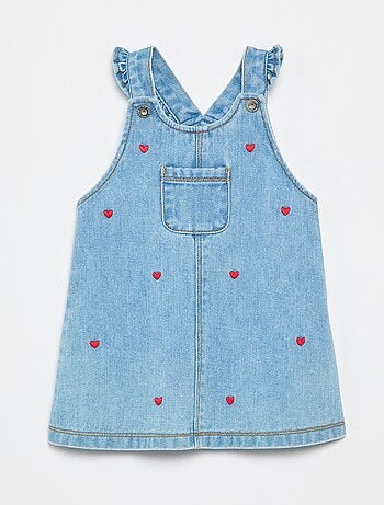 Vestito salopette con spalline a volant