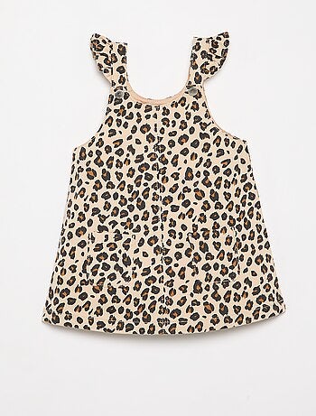 Vestito salopette con stampa 'leopardata'