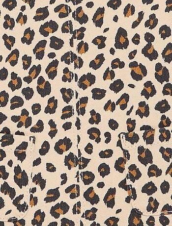 Vestito salopette con stampa 'leopardata'