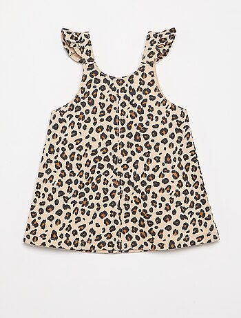 Vestito salopette con stampa 'leopardata'