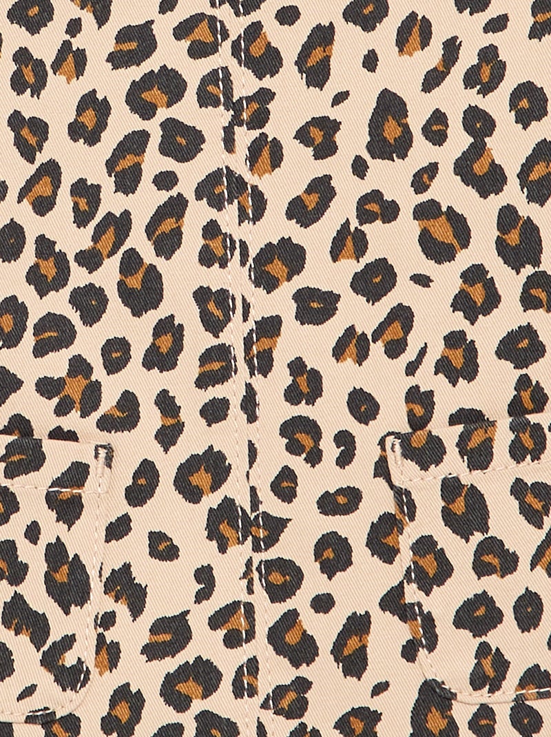 Vestito salopette con stampa \'leopardata\' Beige - Kiabi