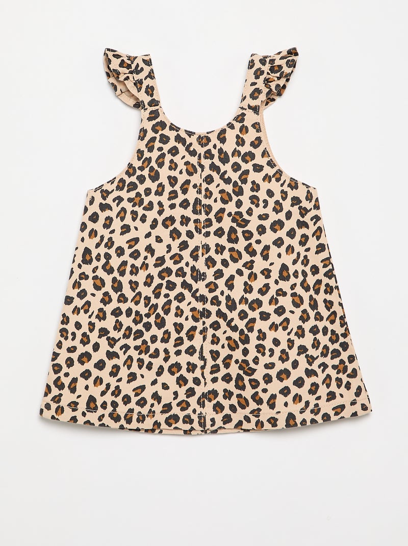 Vestito salopette con stampa \'leopardata\' Beige - Kiabi