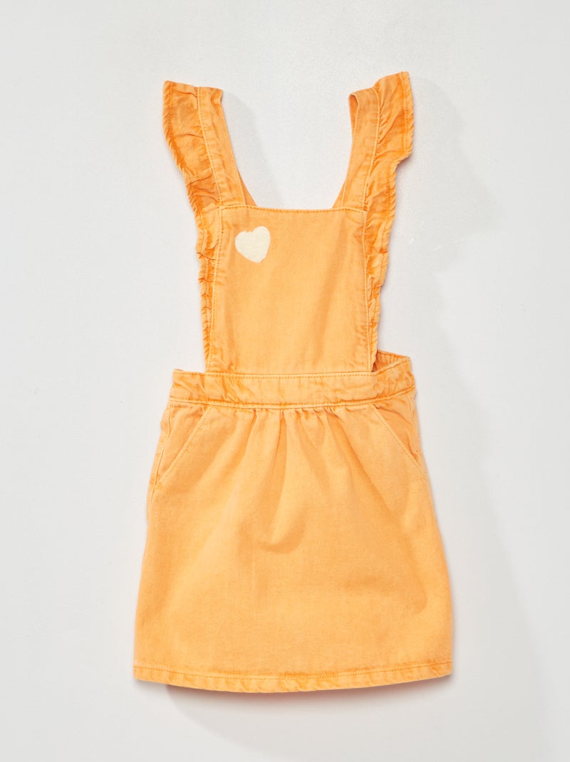 Vestito salopette in jeans ARANCIONE - Kiabi