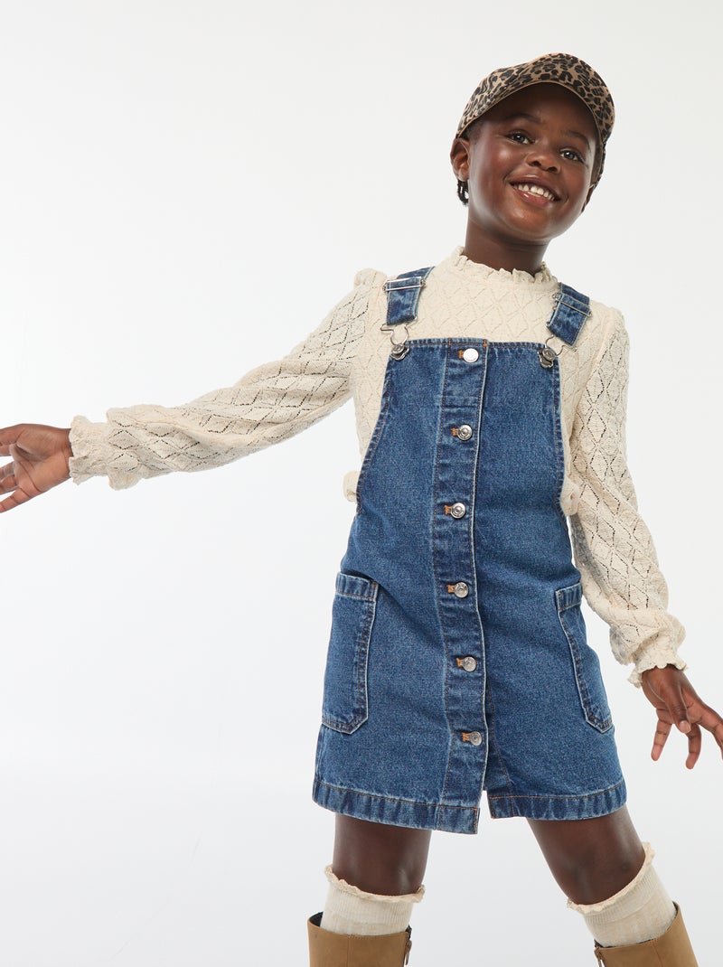 Vestito salopette in jeans Blu - Kiabi