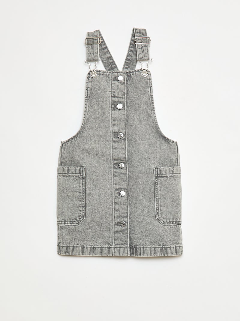 Vestito salopette in jeans Grigio - Kiabi