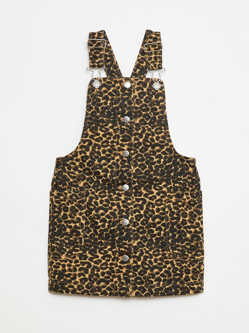 Vestito salopette in jeans Marrone - Kiabi