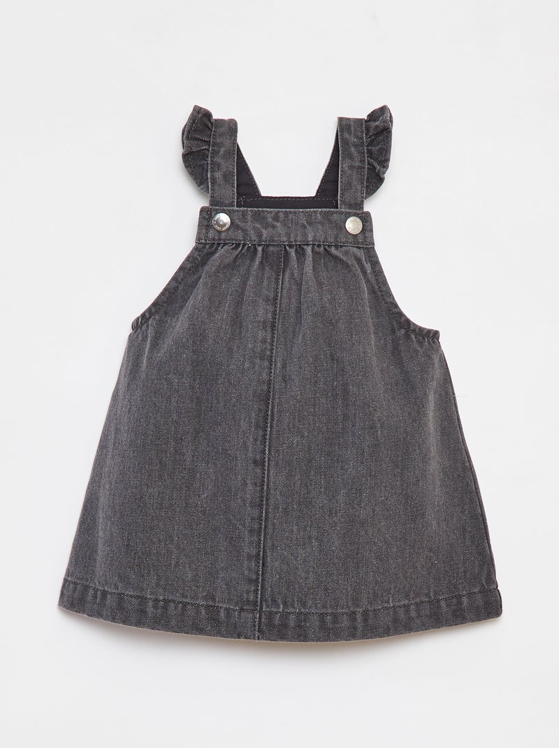 Vestito salopette in jeans Nero - Kiabi
