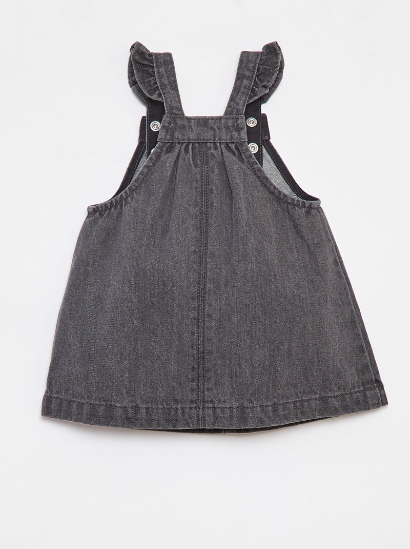 Vestito salopette in jeans Nero - Kiabi