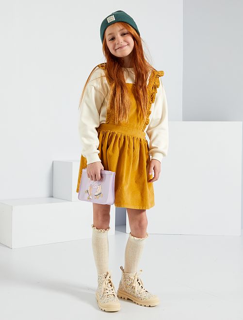 Vestito salopette in velluto a coste - BEIGE - Kiabi - 12.00€