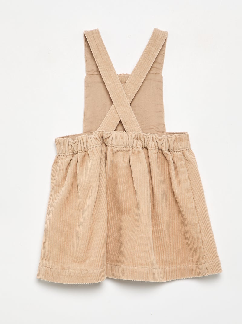 Vestito salopette in velluto a coste Beige - Kiabi