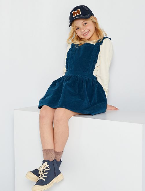 Vestito salopette in velluto a coste - blu notte - Kiabi - 12.00€