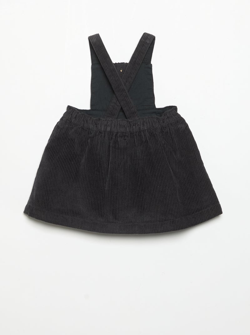 Vestito salopette in velluto a coste Nero - Kiabi
