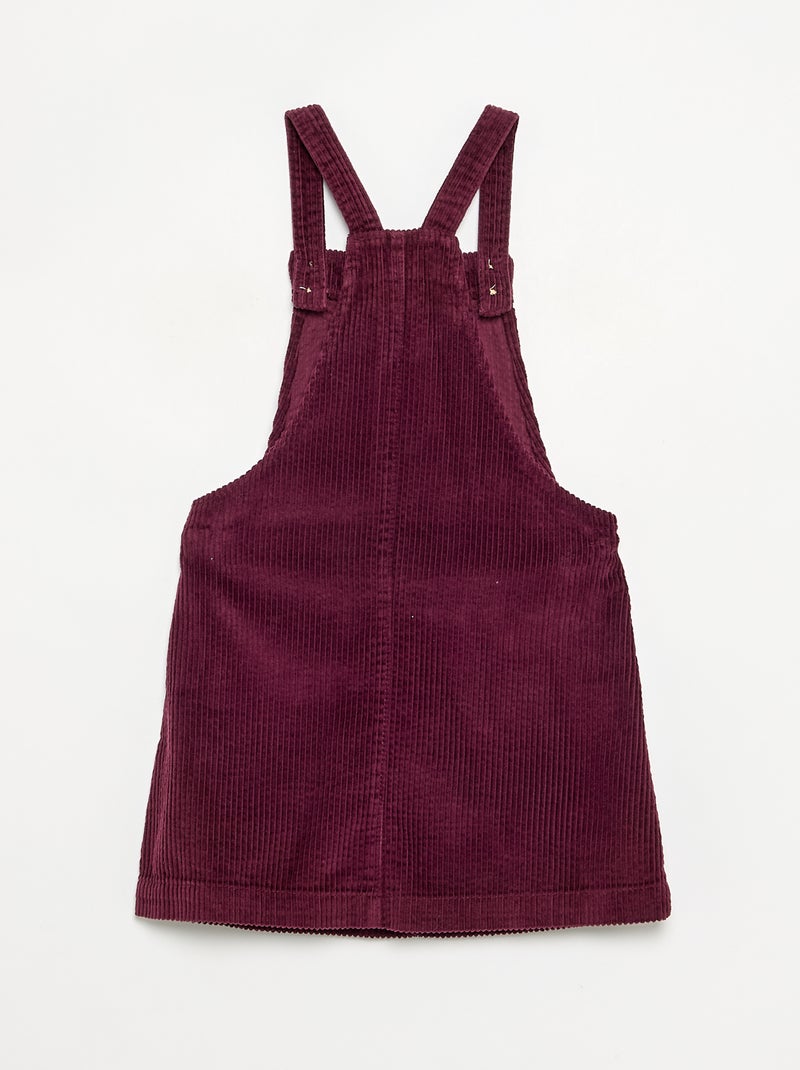 Vestito salopette in velluto a coste Rosa - Kiabi
