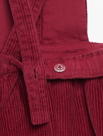 Vestito salopette in velluto a coste