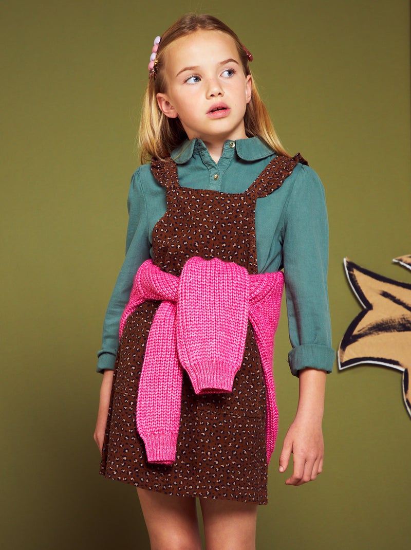 Vestito salopette in velluto leopardo MARRONE - Kiabi