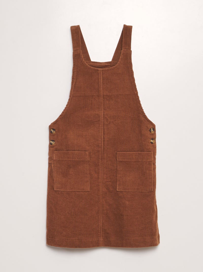 Vestito salopette in velluto MARRONE - Kiabi