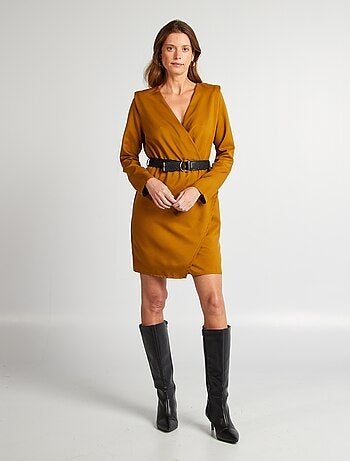 Vestito satinato scollo incrociato