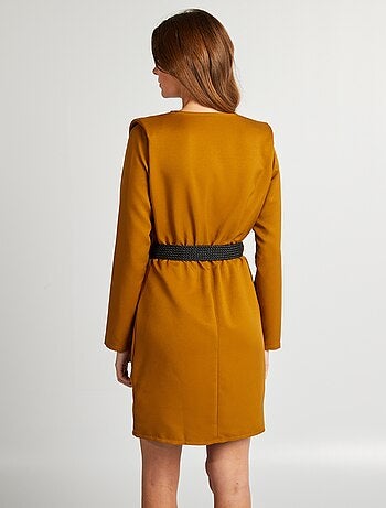 Vestito satinato scollo incrociato