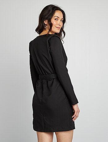 Vestito satinato scollo incrociato