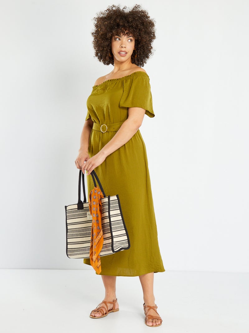 Vestito satinato VERDE - Kiabi
