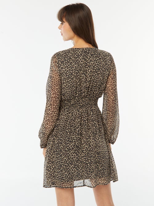 Vestito sciancrato in tessuto effetto crêpe - Kiabi