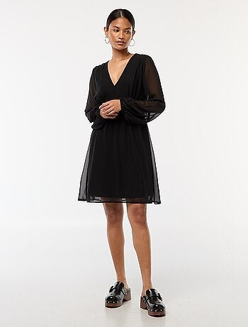 Vestito sciancrato in tessuto effetto crêpe