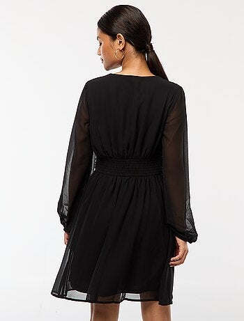 Vestito sciancrato in tessuto effetto crêpe