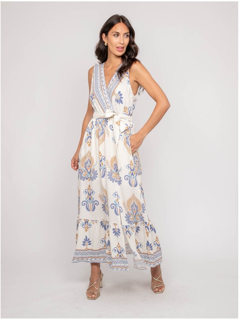 Vestito senza maniche con motivo cache-cœur ILDEMA Blu - Kiabi