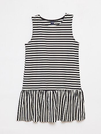 Vestito senza maniche con volant