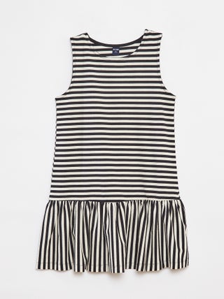Vestito senza maniche con volant
