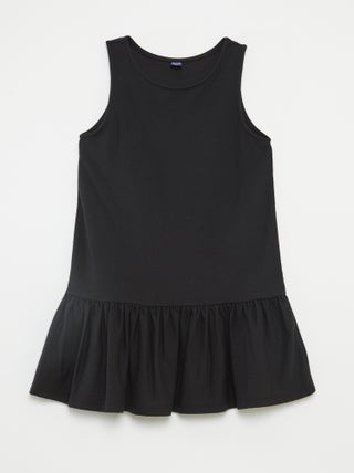 Vestito senza maniche con volant