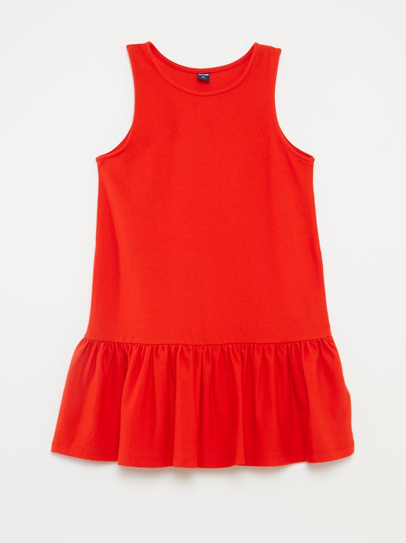 Vestito senza maniche con volant ROSSO - Kiabi