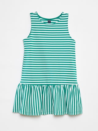 Vestito senza maniche con volant