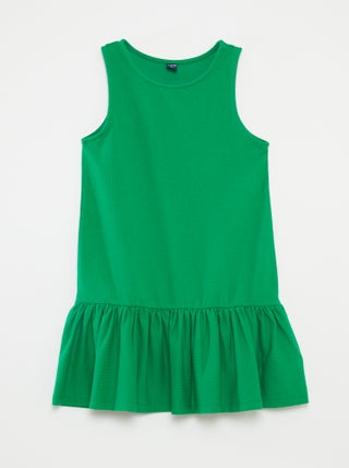 Vestito senza maniche con volant