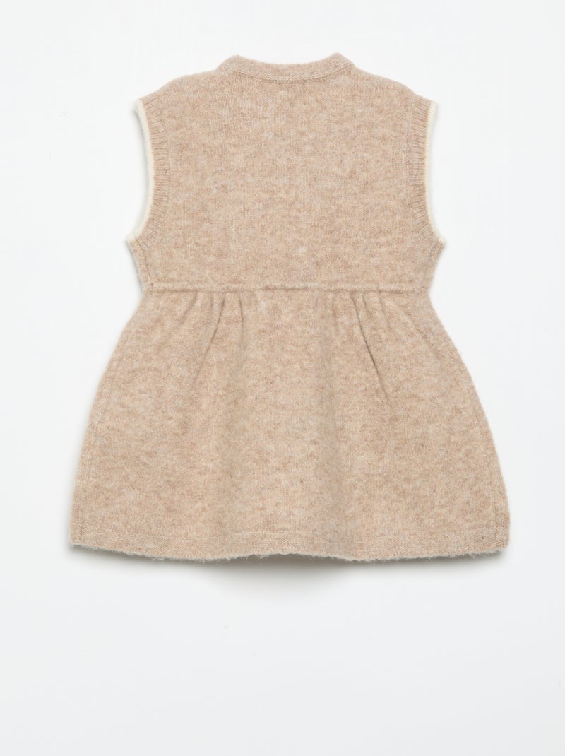 Vestito senza maniche in maglia Beige - Kiabi