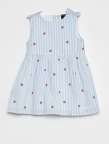 Vestito senza maniche in voile di cotone