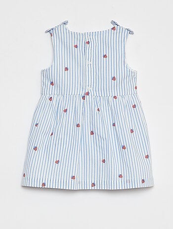 Vestito senza maniche in voile di cotone